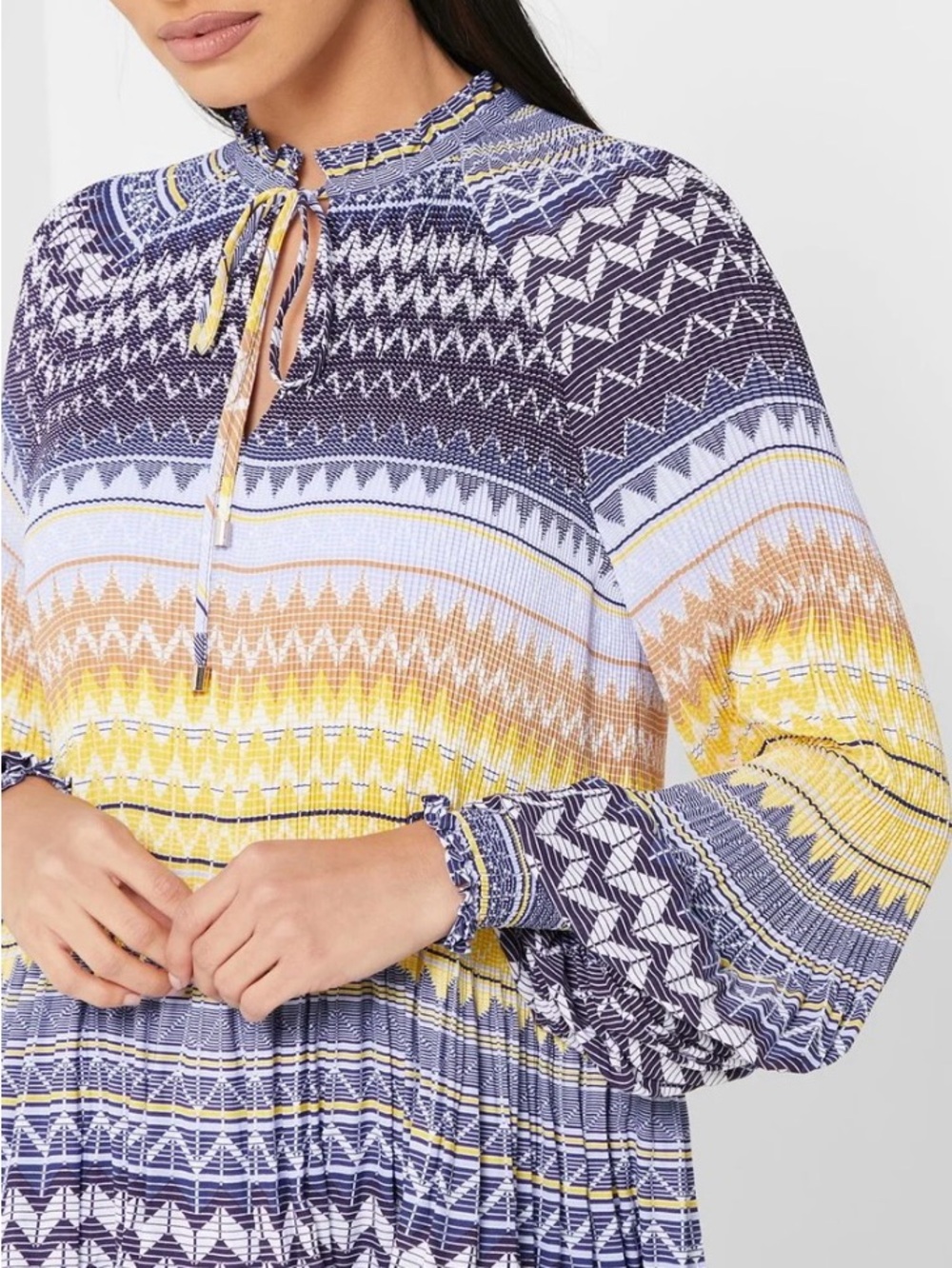 TED BAKER LONDON Deliie Long Sleeve Pleated Blouse